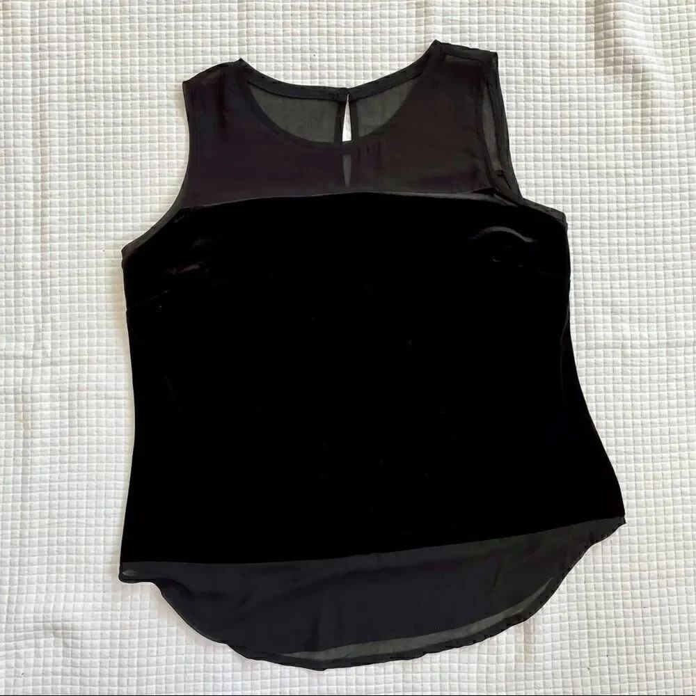 INC international concepts Large velvet sheer tank